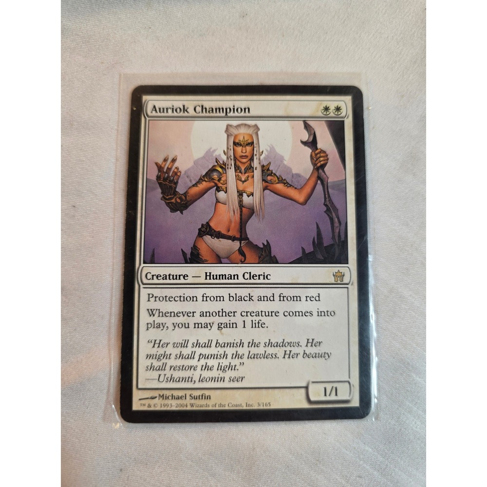 MTG Auriok Champion Fifth Dawn Rare White Creature Card 3/165 Michael Sutfin